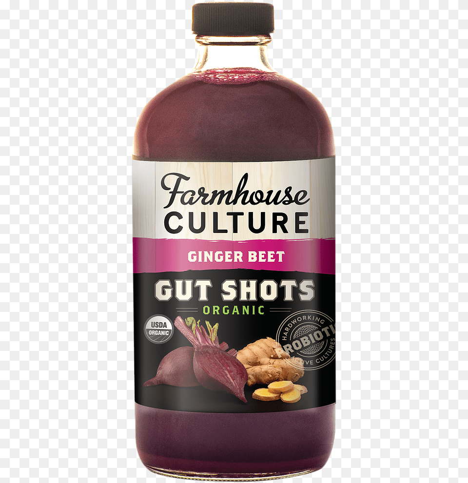 Ginger Beet Gut Shot Bottle, Food, Ketchup, Beverage, Juice Free Png Download