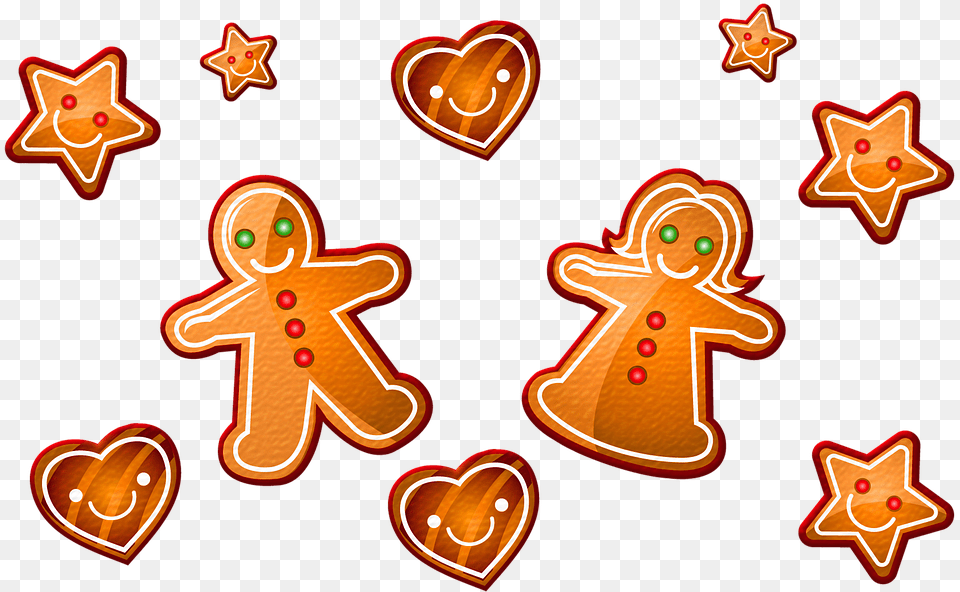 Ginger Bread Cookies Gingerbread Girl Gingerbread Cu B Bnh Gng V, Cookie, Food, Sweets, Cream Free Png Download