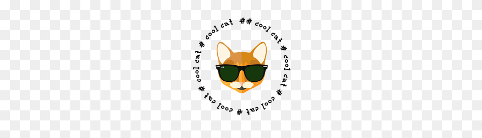 Ginger Cool Cat, Accessories, Sunglasses, Animal, Mammal Png Image