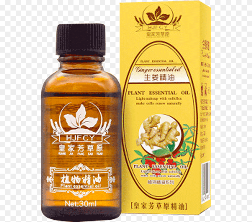 Ginger Plant Essential Oil, Herbal, Herbs, Bottle, Seasoning Png