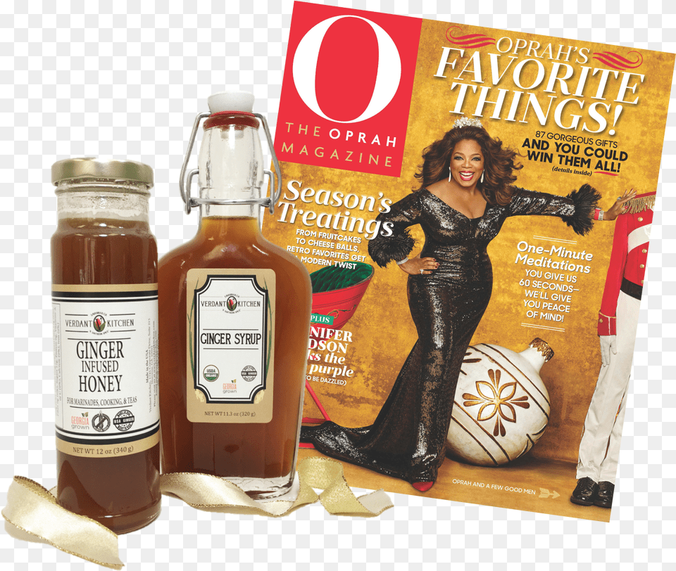 Ginger Syrup And Ginger Infused Honey Gift Set Oprah Magazine, Adult, Female, Person, Woman Free Png Download