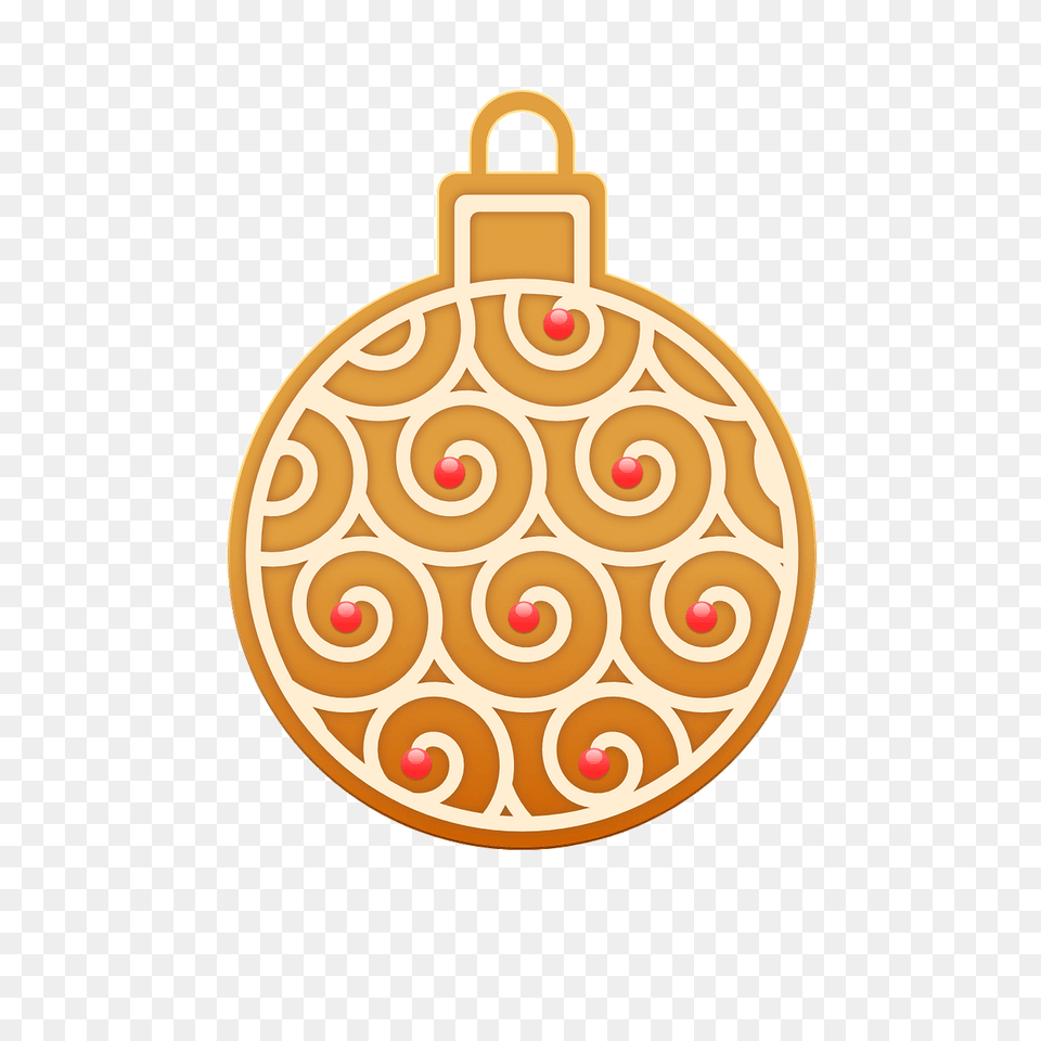 Gingerbread Ball Ornament Clipart, Accessories, Earring, Jewelry, Gold Png Image