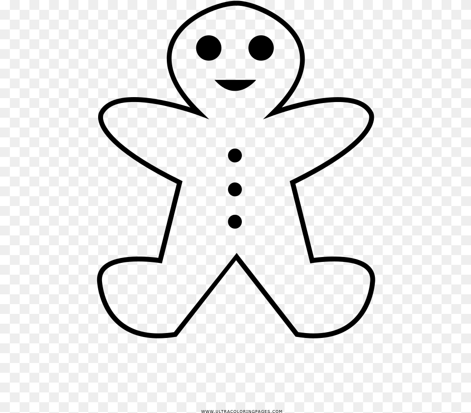 Gingerbread Cookie Coloring, Gray Free Png Download