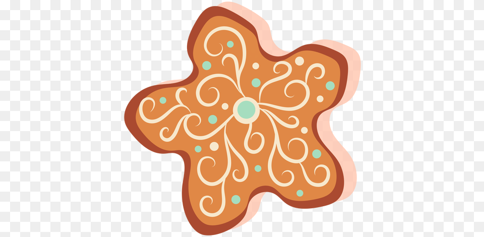 Gingerbread Cookie Snowflake Christmas Gingerbread, Food, Sweets, Cream, Dessert Png