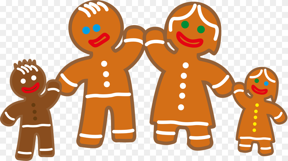 Gingerbread Family Clipart, Cookie, Food, Sweets, Baby Png Image