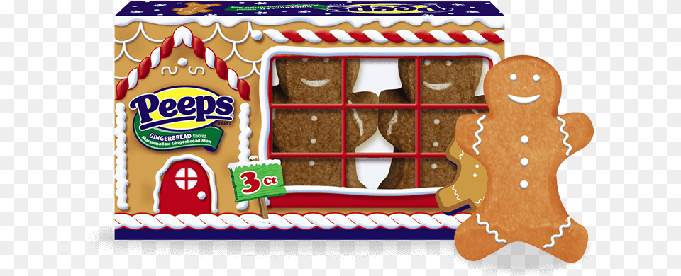 Gingerbread Flavored Marshmallow Gingerbread Men Peeps Gingerbread Marshmallow Gingerbread Men 3 Count, Sweets, Food, Cookie, Dessert Free Png Download