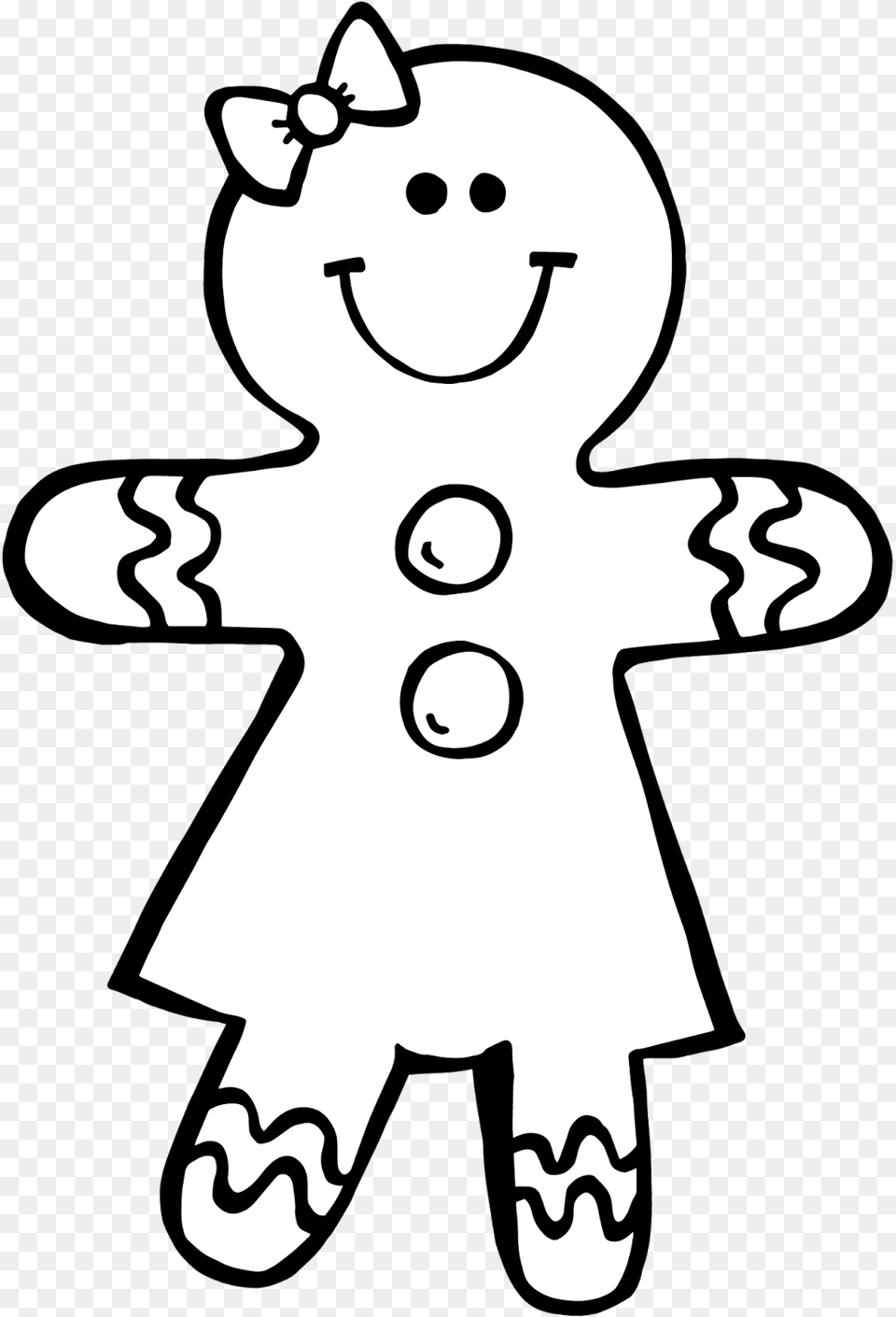 Gingerbread Girl Black And White Gingerbread Clipart Black And White, Stencil, Baby, Person, Silhouette Free Png Download