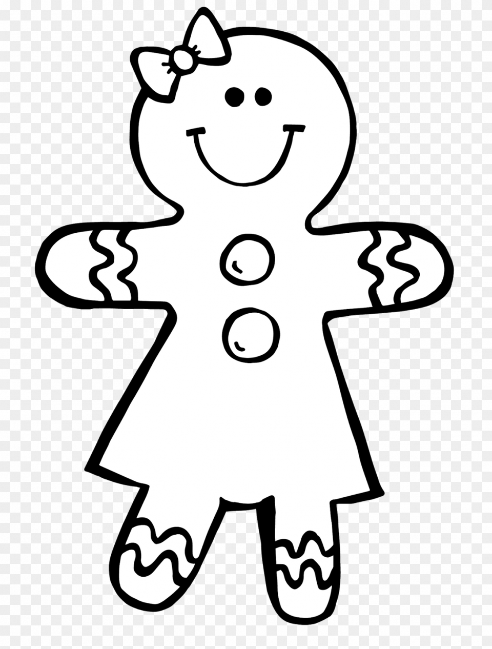 Gingerbread Girl Clipart Black And White, Stencil, Baby, Person Free Transparent Png