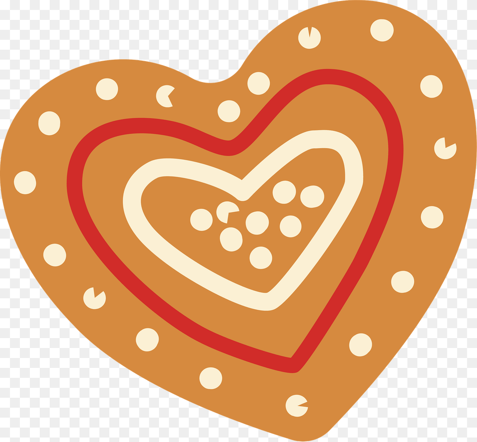 Gingerbread Heart Clipart, Food, Sweets, Pattern Png