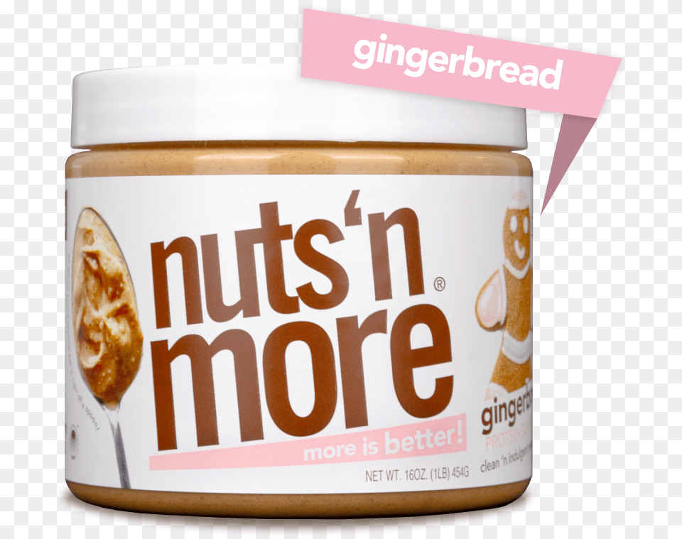 Gingerbread High Protein Peanut Butter Spread Nutsn More, Food, Peanut Butter, Cream, Dessert Free Png