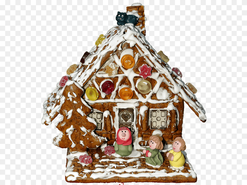 Gingerbread House Sweets, Cookie, Food, Icing Png Image