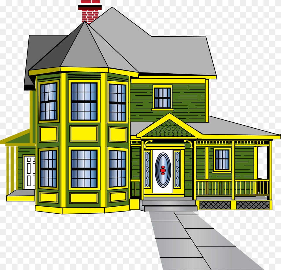 Gingerbread House Clip Arts Green And Yellow House, Architecture, Building, Outdoors Free Transparent Png