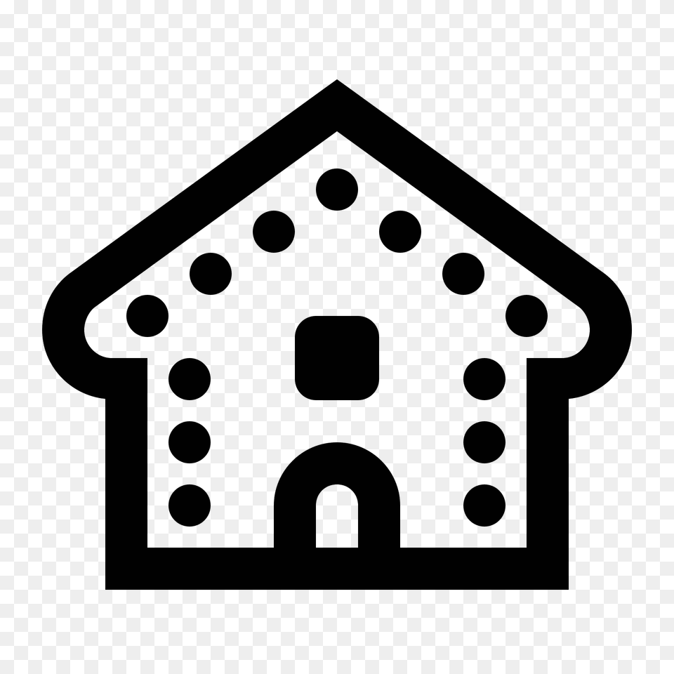 Gingerbread House Icon, Gray Free Png Download