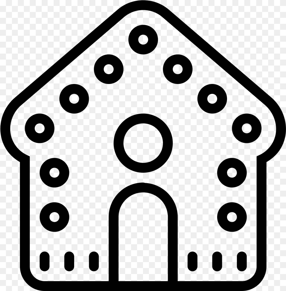 Gingerbread House Icon House, Gray Free Png Download