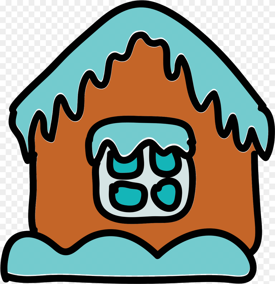 Gingerbread House Icon Ice House Cartoon, Food, Sweets, Nature, Outdoors Png Image