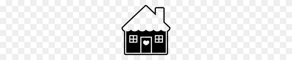 Gingerbread House Icons Noun Project, Gray Png