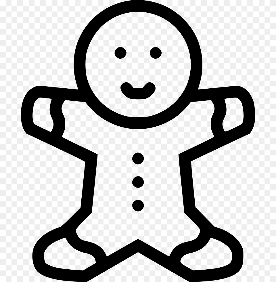 Gingerbread Man, Stencil, Outdoors, Nature, Snow Free Transparent Png