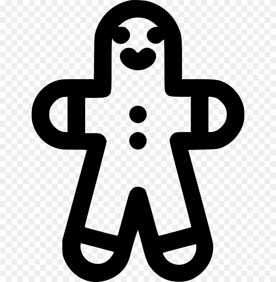 Gingerbread Man, Stencil, Cross, Symbol Png Image