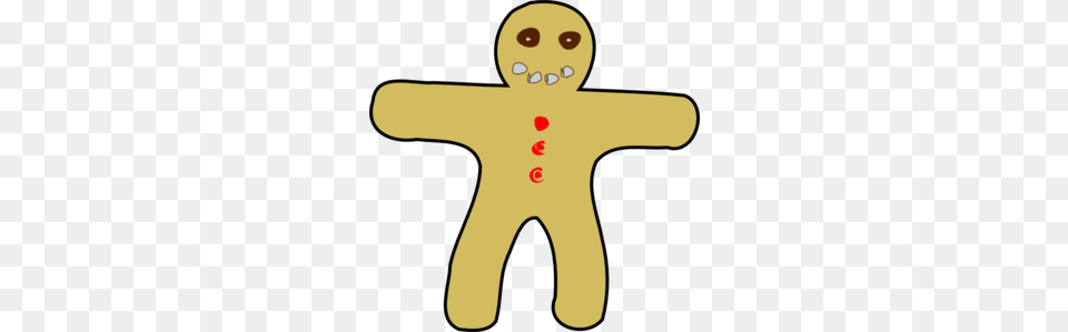Gingerbread Man Clip Art, Food, Sweets, Cross, Symbol Free Png Download