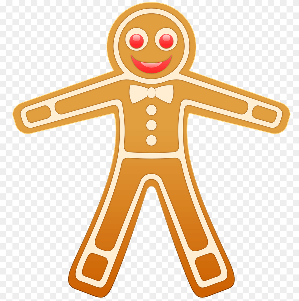 Gingerbread Man Clipart, Cookie, Food, Sweets, Cross Free Png Download
