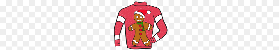 Gingerbread Man Clipart Ugly Sweaters Christmas Sweaters Clip, Clothing, Sleeve, Long Sleeve, Knitwear Free Png