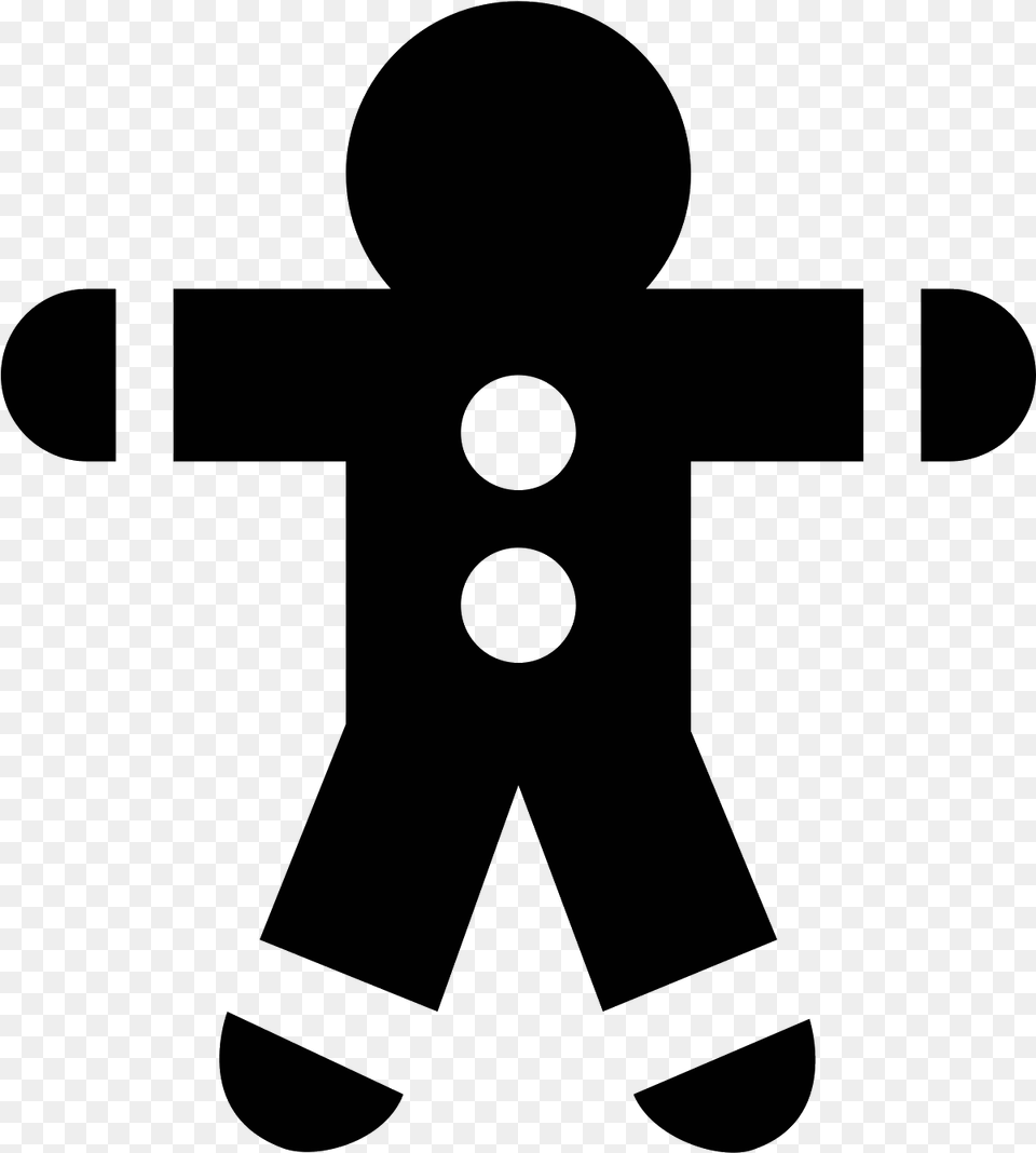 Gingerbread Man Icon, Gray Png