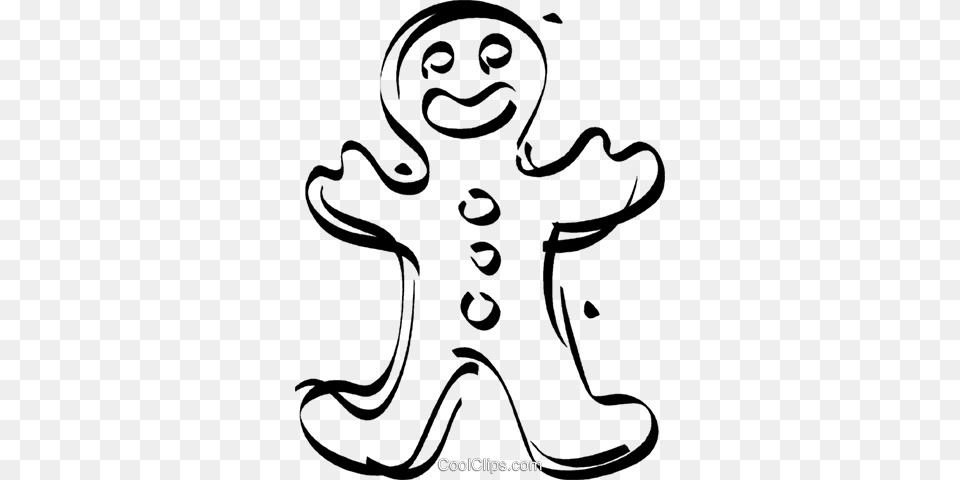 Gingerbread Man Royalty Vector Clip Art Illustration, Food, Sweets, Person, Outdoors Free Png