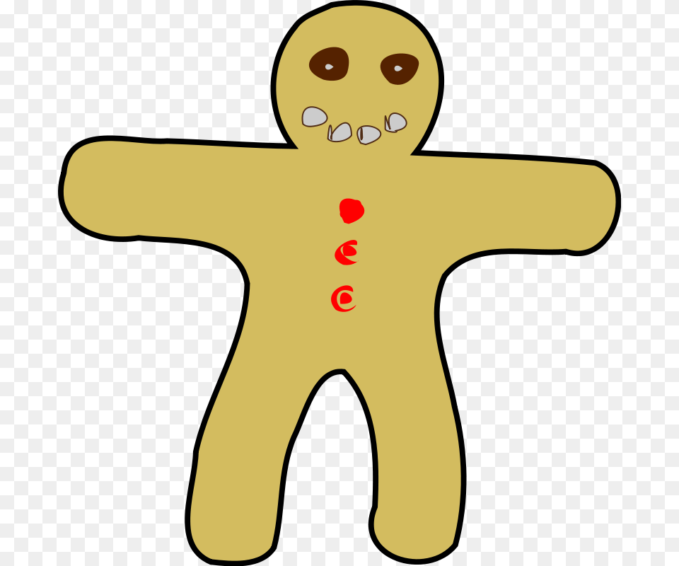 Gingerbread Man Vector, Food, Sweets, Cookie, Cross Free Png Download