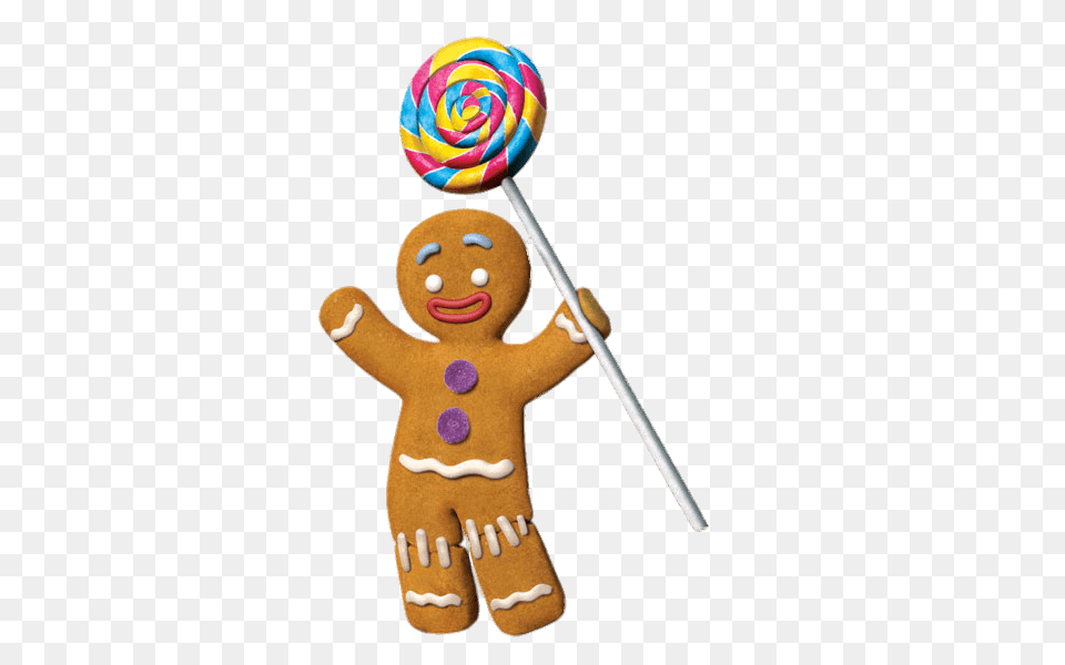 Gingerbread Man With Lolly, Candy, Food, Sweets, Cookie Free Png