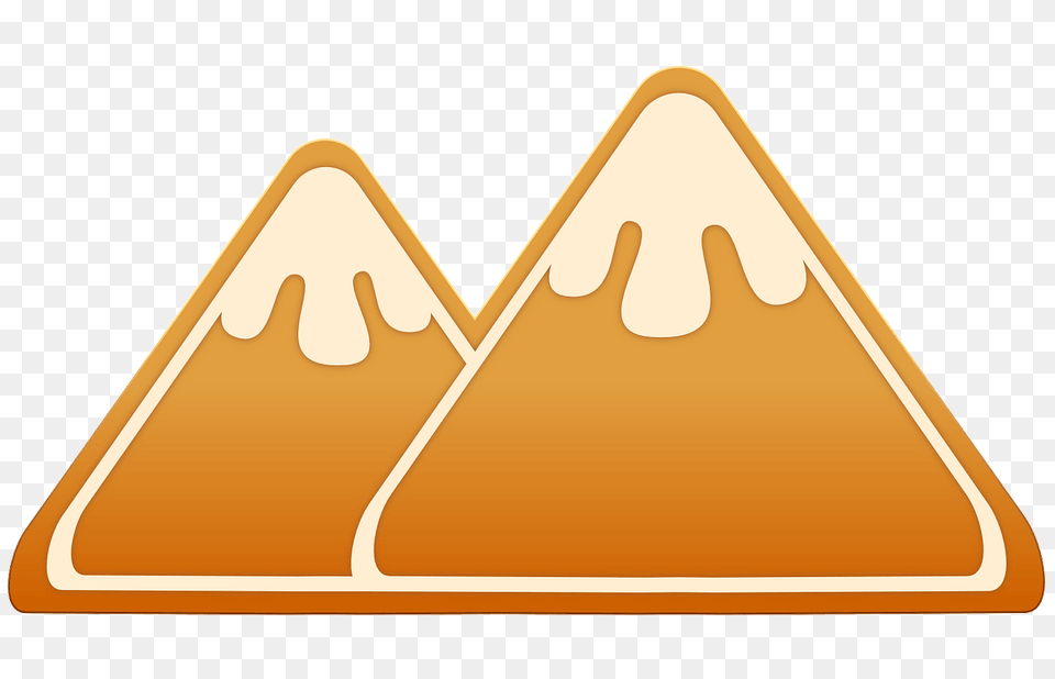 Gingerbread Mountains Clipart, Sign, Symbol, Triangle, Road Sign Free Transparent Png