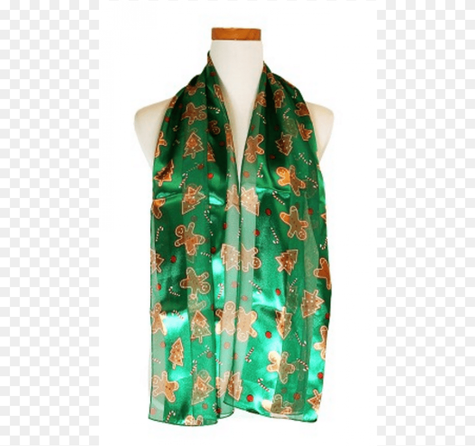 Gingerbread Satin Scarf Scarf, Clothing, Stole, Blouse Png Image