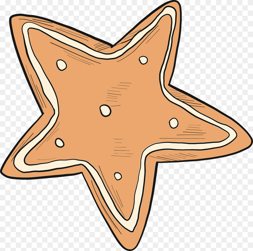 Gingerbread Star Clipart, Food, Sweets, Star Symbol, Symbol Png Image
