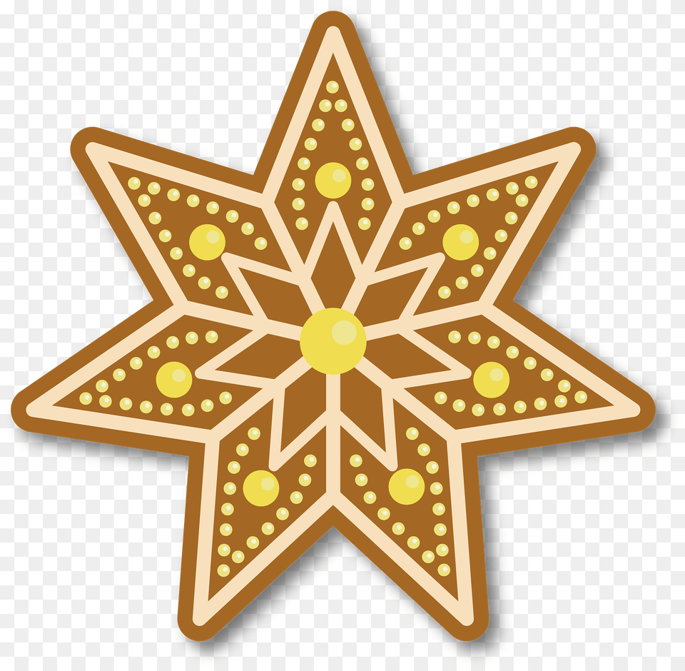 Gingerbread Star Clipart, Cross, Symbol, Food, Sweets Png