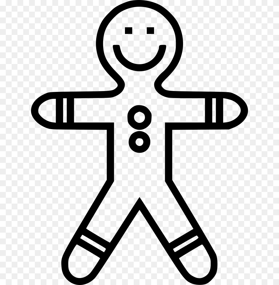 Gingerbreadman Galleta De Jengibre Para Dibujar, Stencil, Cross, Symbol Free Transparent Png