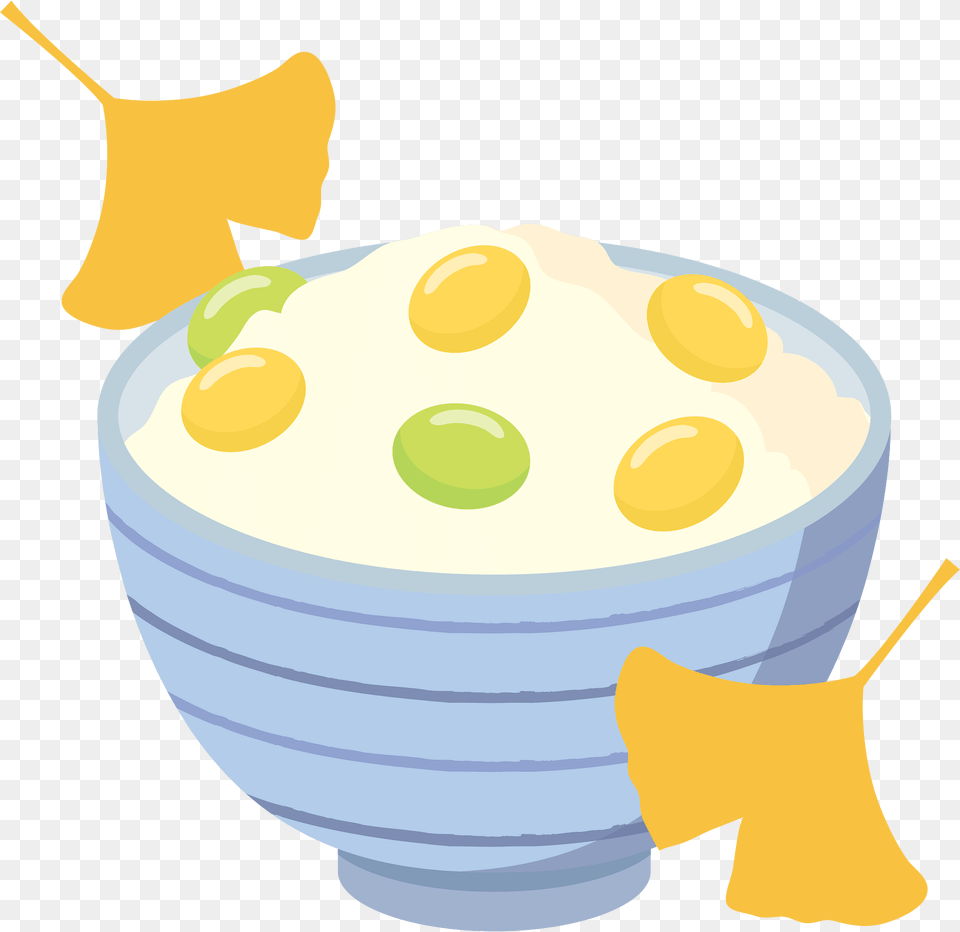 Ginkgo Rice Food Clipart, Meal, Bowl, Cream, Dessert Png Image