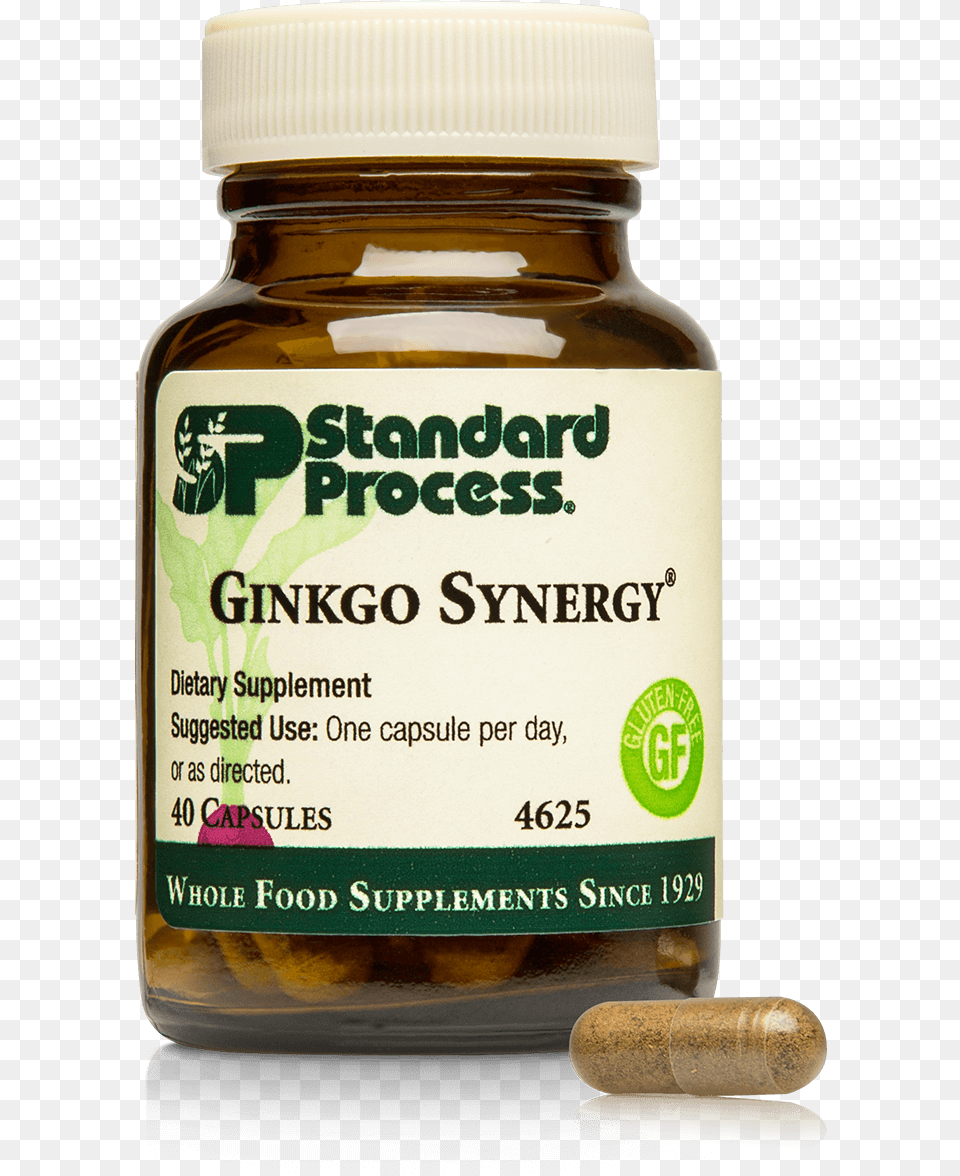 Ginkgo Synergy Bottle Capsule Ginkgo Supplement Standard Process, Herbal, Herbs, Plant, Astragalus Png Image
