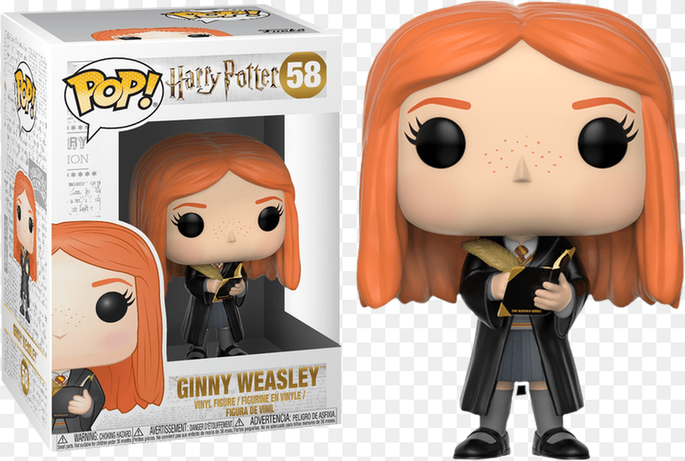 Ginny Weasley With Diary Pop Vinyl Figure Funko Pop Harry Potter, Doll, Face, Head, Person Png