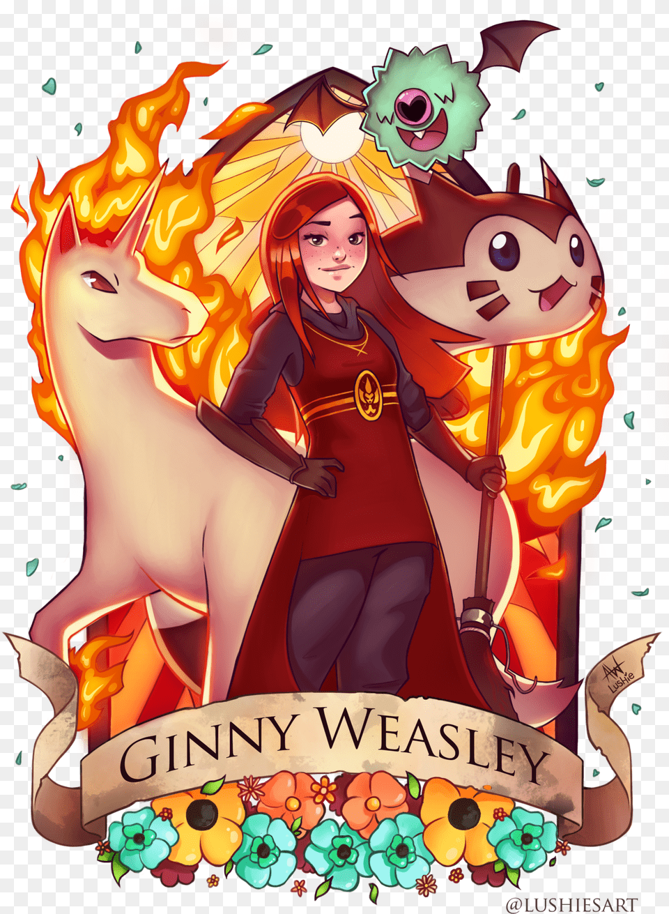 Ginny Weasleyi Thought It Would Be Cool To Draw Her Harry Potter Pokemon Team, Adult, Publication, Person, Female Png