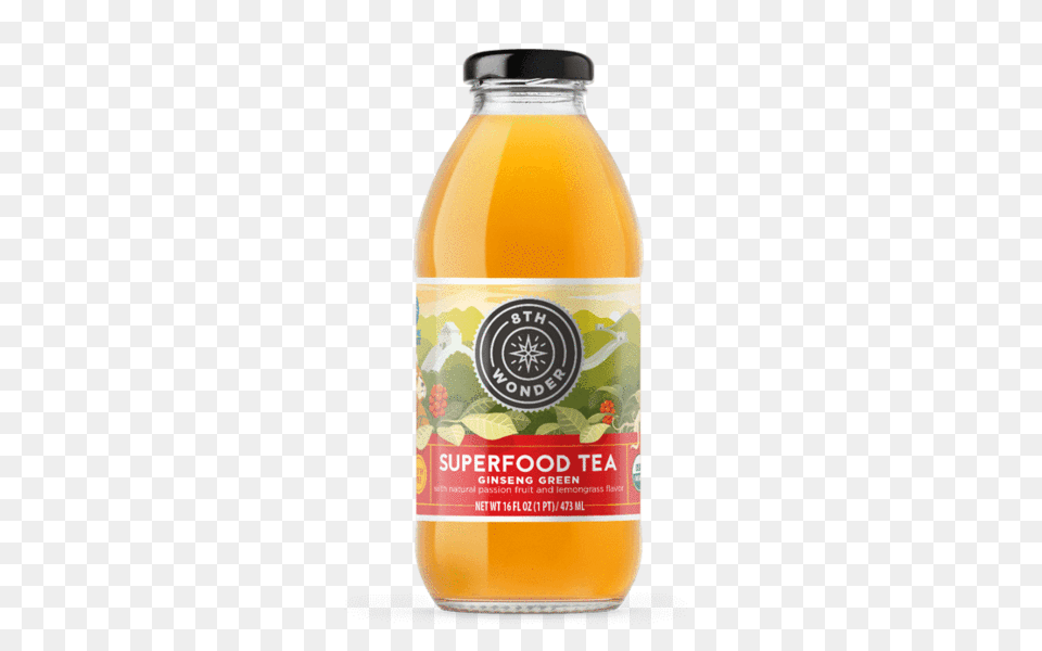 Ginseng Passion Green Tea Wonder Tea, Beverage, Juice, Orange Juice, Bottle Png Image