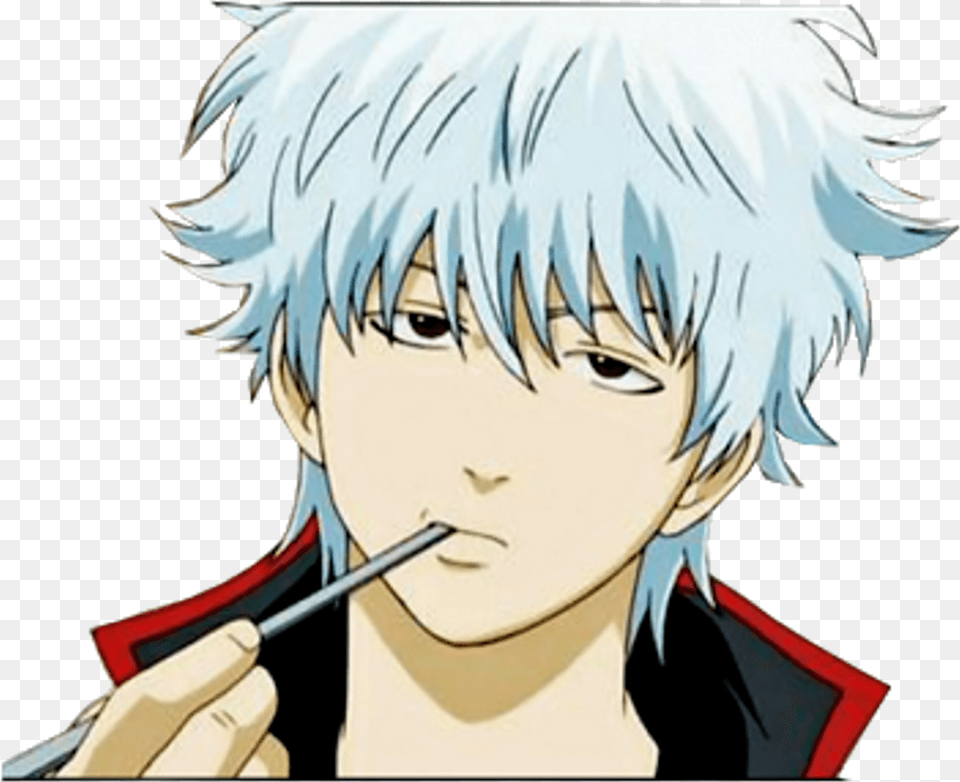 Gintama Sticker White Haired Main Characters, Book, Comics, Publication, Adult Free Png Download