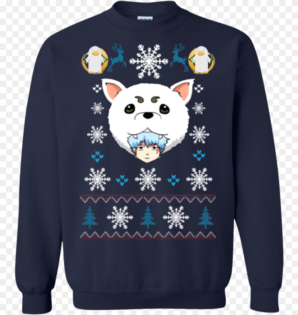 Gintama Ugly Christmas Sweaters Merry Christmas Hoodies Sweater, Knitwear, Sweatshirt, Clothing, Hoodie Free Transparent Png