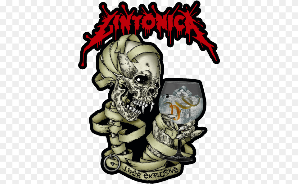 Gintonica Tributo Metallica Transylvania Pub Top Metallica Black And Red Size S, Glass, Goblet, Baby, Person Free Transparent Png