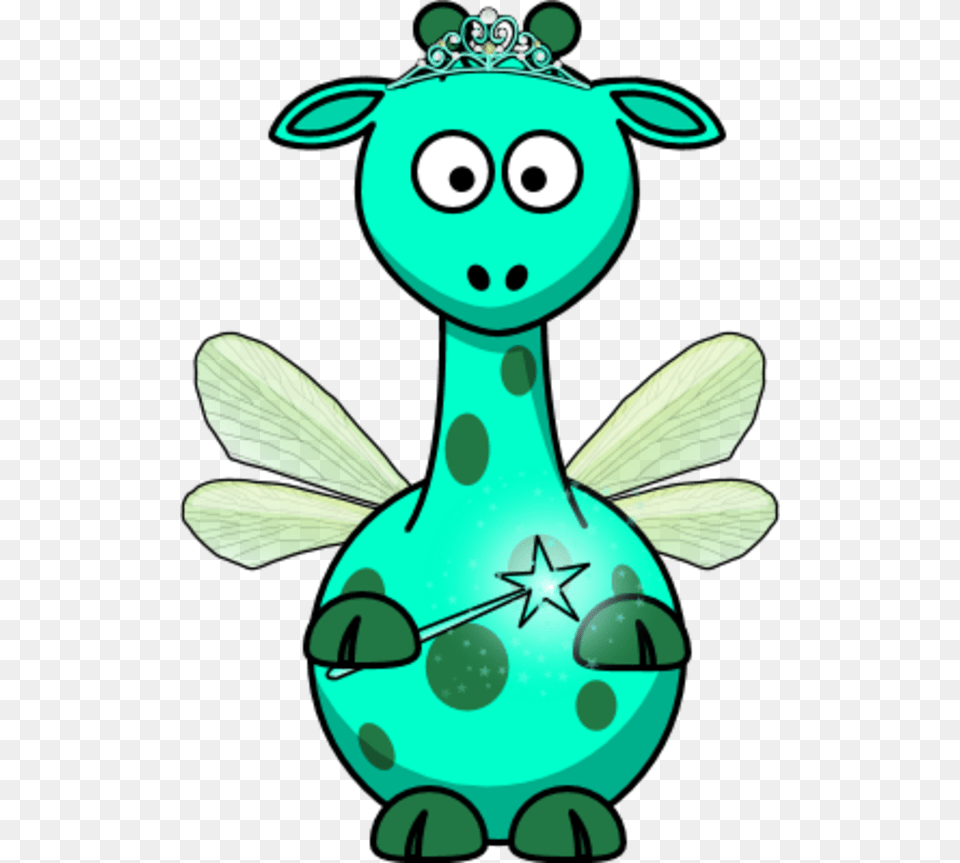 Giraffe As A Fairy, Applique, Pattern, Turquoise, Nature Free Png