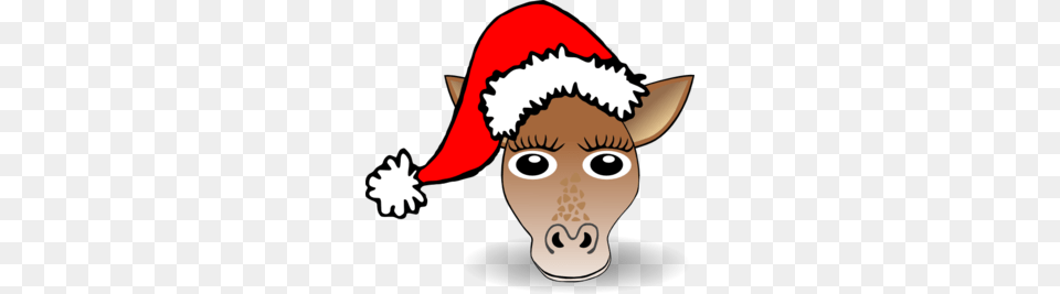 Giraffe Christmas Clip Art, Clothing, Hat, Baby, Face Png