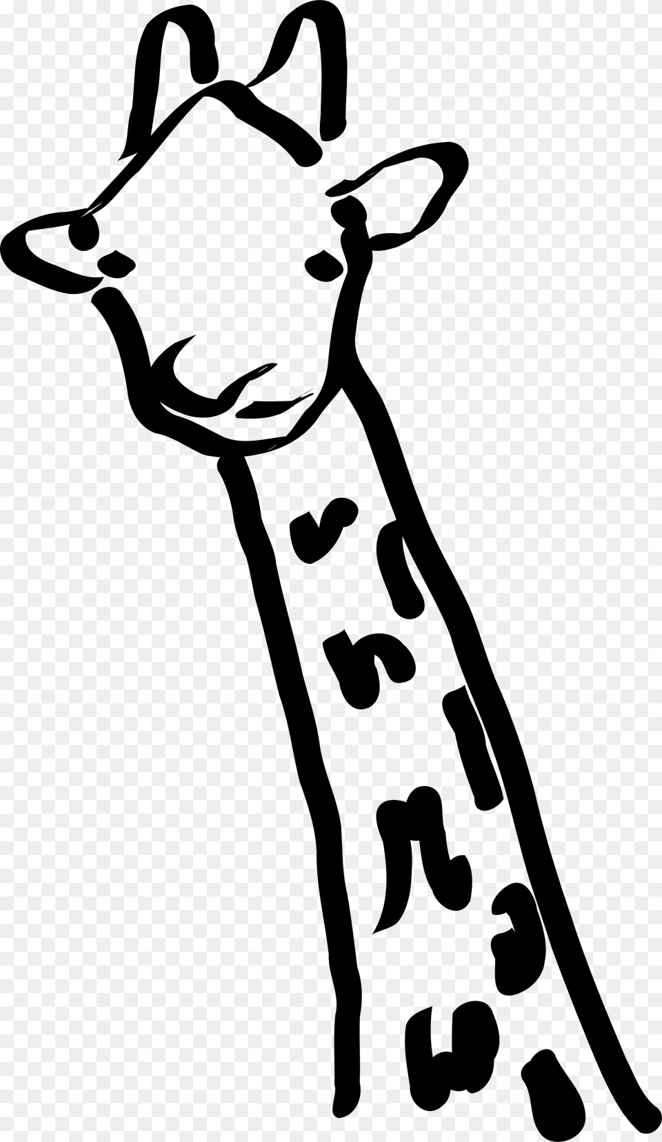 Giraffe Clip Art, Gray Png