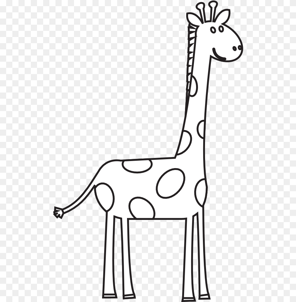 Giraffe Clipart Black And White Black And White Giraffe Clip Art, Stencil, Animal, Mammal, Wildlife Free Png Download