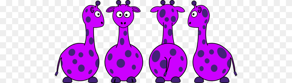 Giraffe Clipart Front Back, Purple, Pattern, Animal Free Png Download