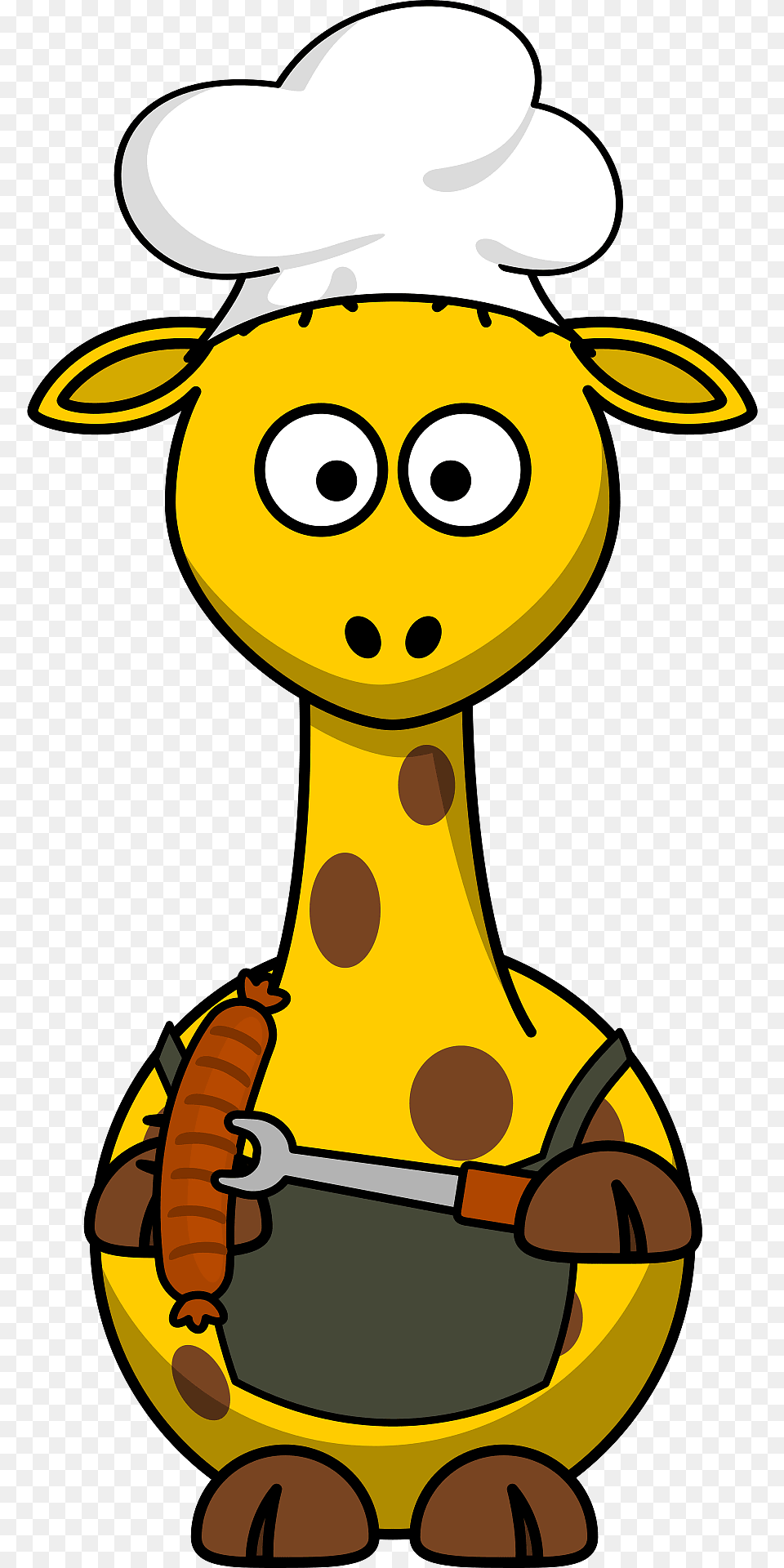 Giraffe Cooking Barbecue Clipart, Cartoon, Device, Grass, Lawn Png Image