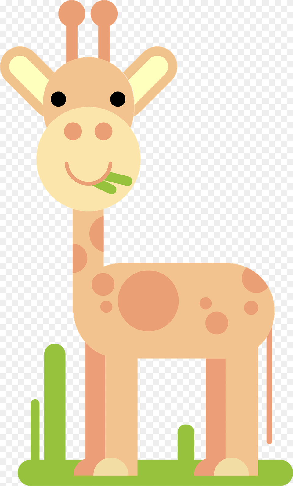 Giraffe Eating Grass Clipart, Animal, Mammal, Deer, Wildlife Png Image