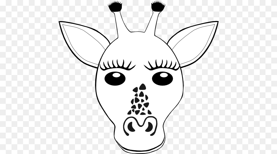 Giraffe Face Coloring Pages, Stencil, Animal, Fish, Sea Life Free Png Download